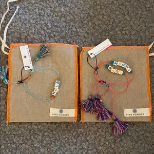 NWT Pink Powder bracelets “Hola” & “Happy Baby”